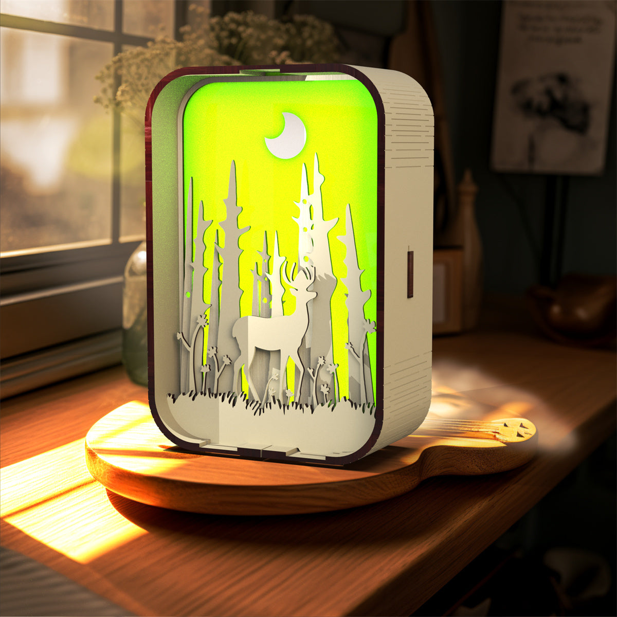 Creative Woodcarving Light For Cool Desktop