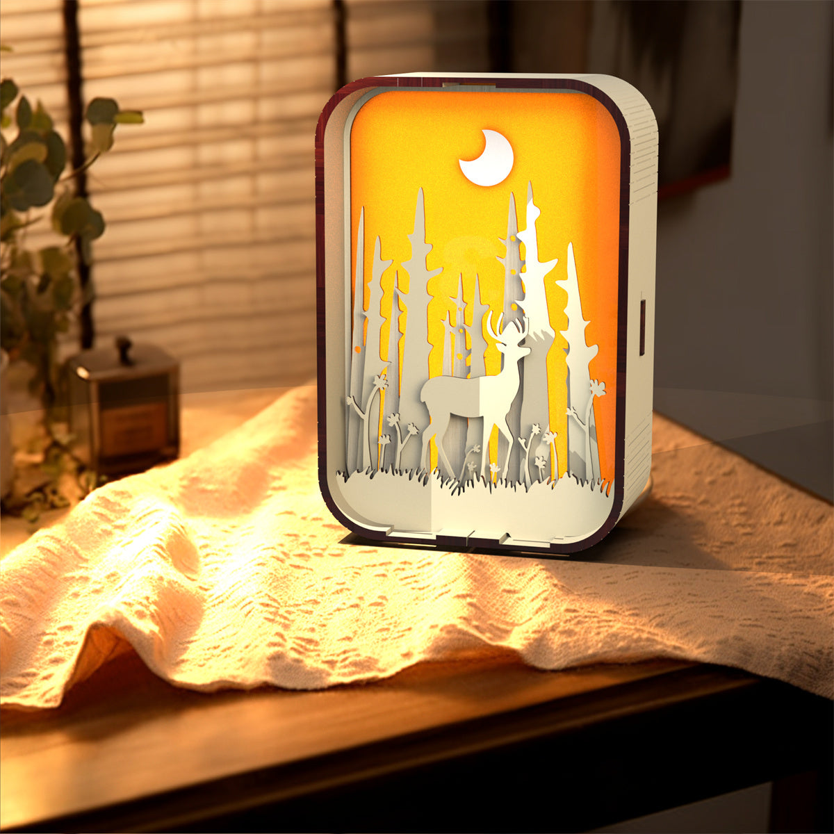 Creative Woodcarving Light For Cool Desktop